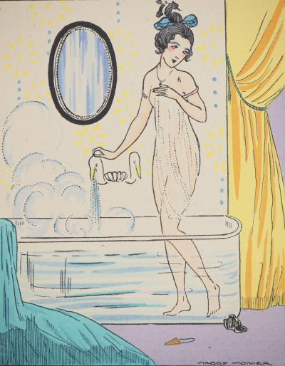 Maggy MONIER : Art déco, Madame Tallien, Lithographie et pochoir signée 2