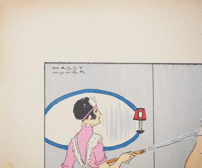 Maggy MONIER : Art déco, La douche à la lance, Lithographie et pochoir signée 2