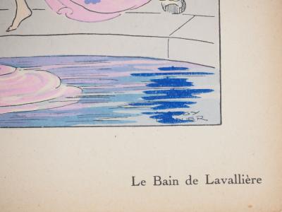 Maggy MONIER : Art déco, Le bain de Lavallière, Lithographie et pochoir signée 2
