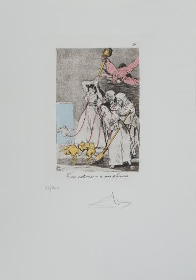 Salvador DALI : Le déplumage, Gravure originale signée 2
