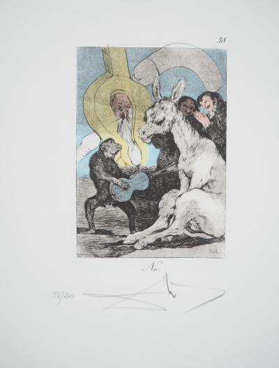 Salvador DALI : La sagesse et la mule, Gravure originale signée
