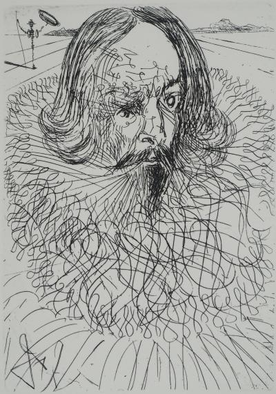 Salvador DALI : Cervantes, Gravure originale signée