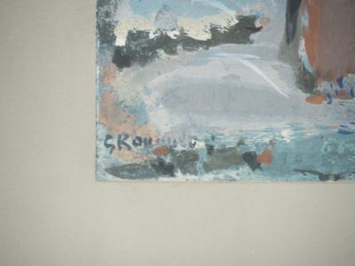 Georges ROUAULT : L'Hiver, Famille marchant dans la neige, Lithographie et pochoir signée 2