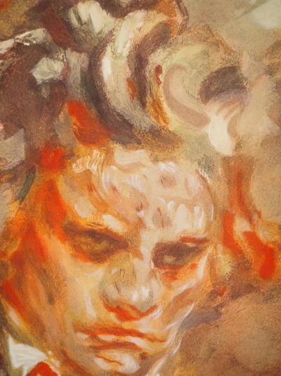 Antoine BOURDELLE : Portait de Beethoven, Lithographie et pochoir signée 2