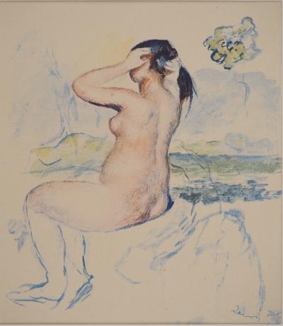 Pierre-Auguste RENOIR: Nude at the rock, signed lithograph 2