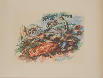 Pierre-Auguste RENOIR : Le sommeil dans le champs, Lithographie signée 2