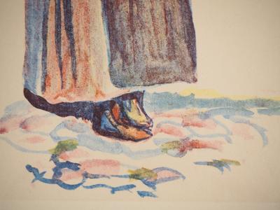 Pierre-Auguste RENOIR : Jeune fille à la tresse, Lithographie 2