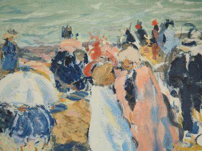 Albert ANDRE : La plage, Lithographie et pochoir 2