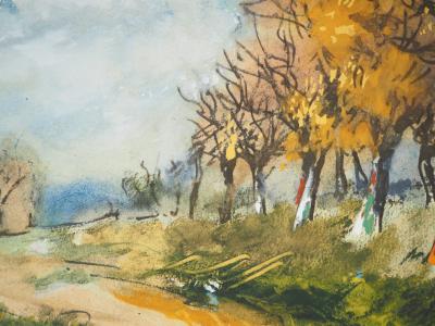 Maurice DE VLAMINCK : Paysage d’automne, Lithographie et pochoir signée 2