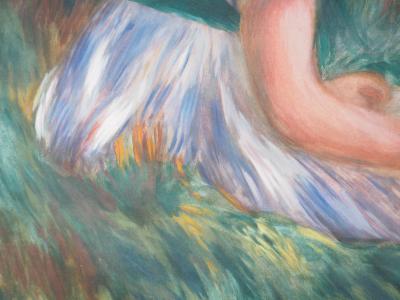 Pierre-Auguste RENOIR : Jeune femme assise dans l'herbe, Lithographie et pochoir 2