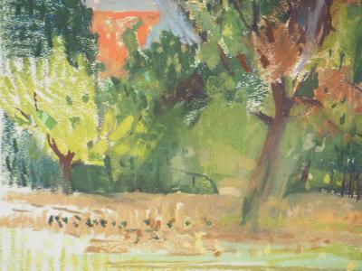 Paul COLLOMB : Paysage du Jura, Lithographie et pochoir 2