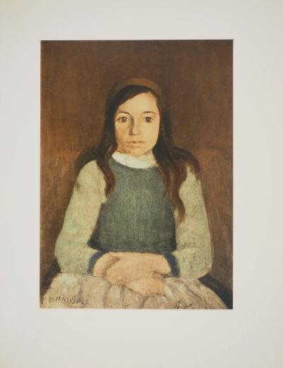 Henri MATISSE : La petite fille au serre-tête, Lithographie signée 2