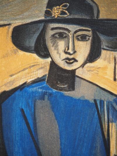 Henri MATISSE : Elégante en robe bleu, Lithographie 2