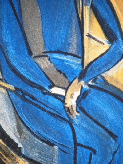 Henri MATISSE : Elégante en robe bleu, Lithographie 2