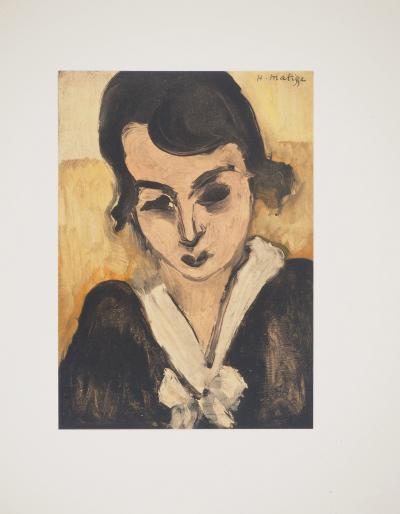 Henri MATISSE : La robe au col blanc, Lithographie signée 2