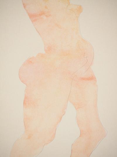 Auguste RODIN : Nu dansant, Lithographie et pochoir signé 2