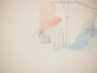 Auguste RODIN : Nu assis, Lithographie et pochoir signé 2