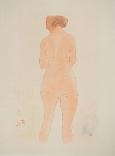 Auguste RODIN : Jeune modèle vu de dos, Lithographie et pochoir 2