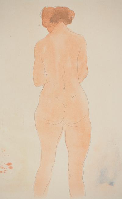 Auguste RODIN : Jeune modèle vu de dos, Lithographie et pochoir 2