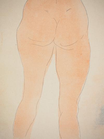 Auguste RODIN : Jeune modèle vu de dos, Lithographie et pochoir 2