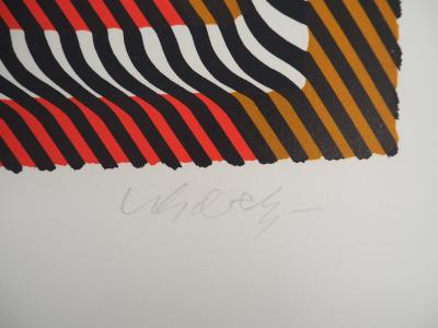Victor VASARELY: Kinetische Komposition: Zebra, Original signierter Siebdruck (Kopie) 2