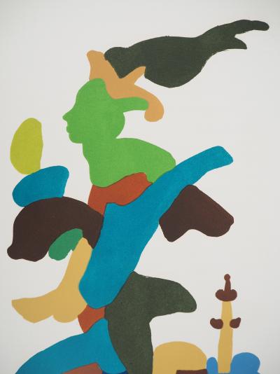 Charles LAPICQUE : Passage de la flamme olympique, Lithographie originale signée 2