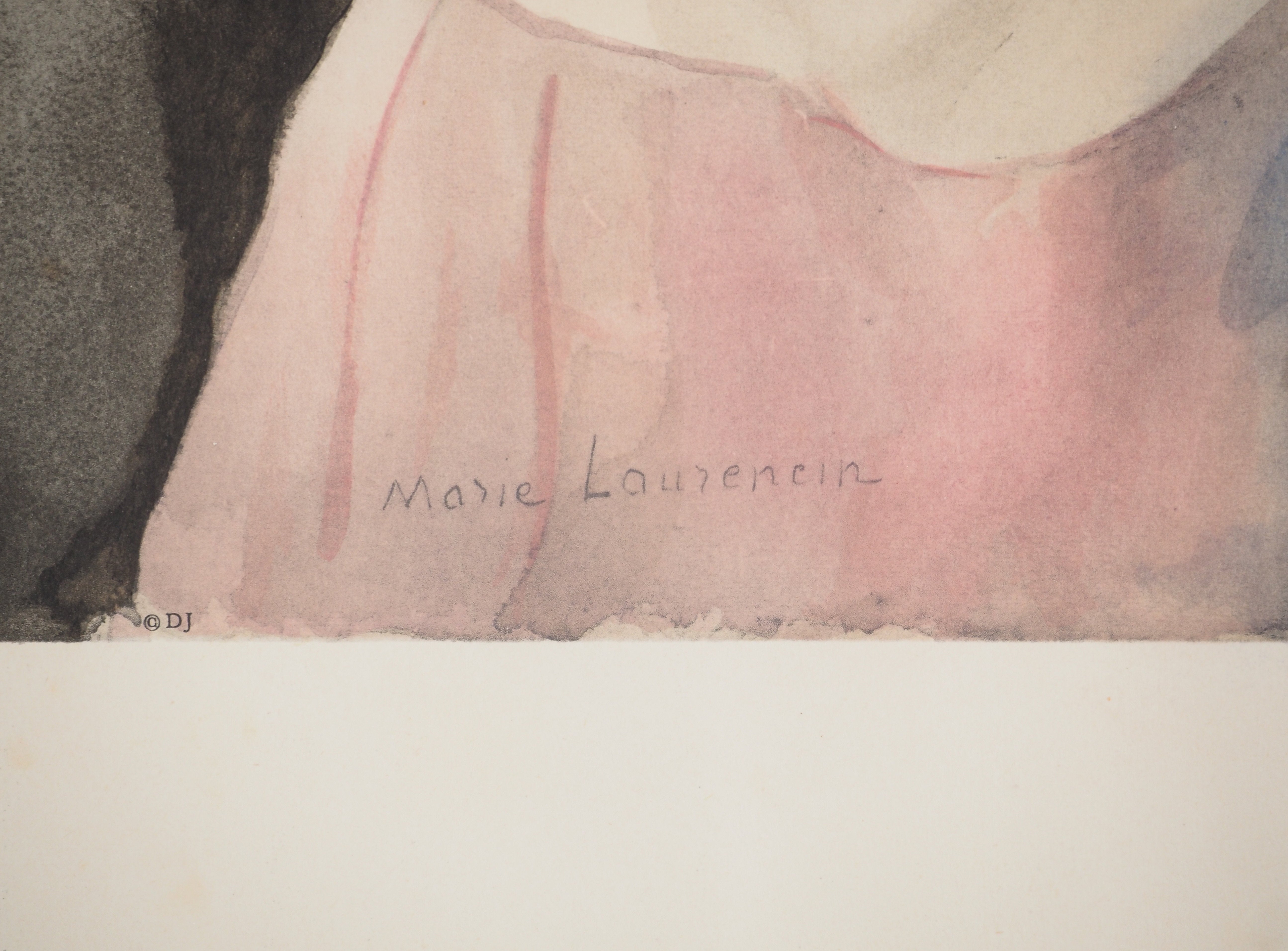 Marie LAURENCIN: Young girls and little dog, Lithograph and