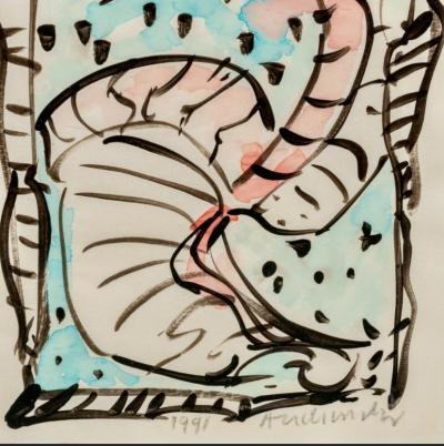 Pierre ALECHINSKY - untitled, 1991 - ink and watercolor on paper 2