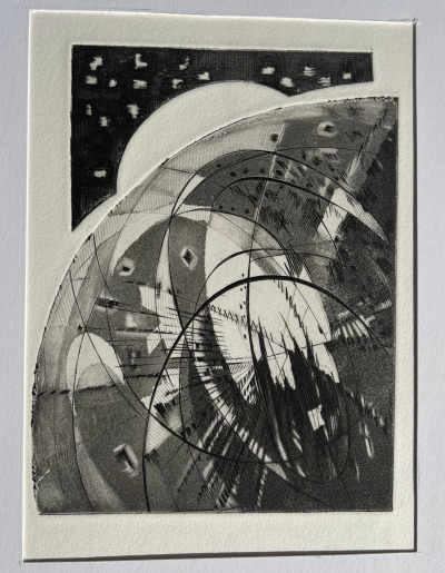 Germaine DE COSTER - Composition planétaire -Gravure originale 2