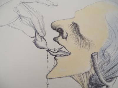 Salvador Dali : Casanova, Un petit oiseau sur la langue, Gravure originale signée 2