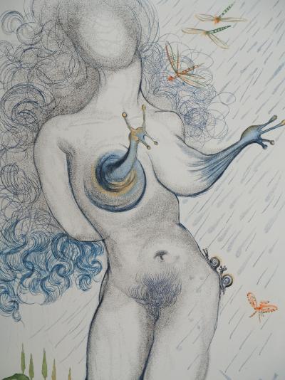 Salvador Dali : Casanova, Femme aux escargots, Gravure originale signée 2