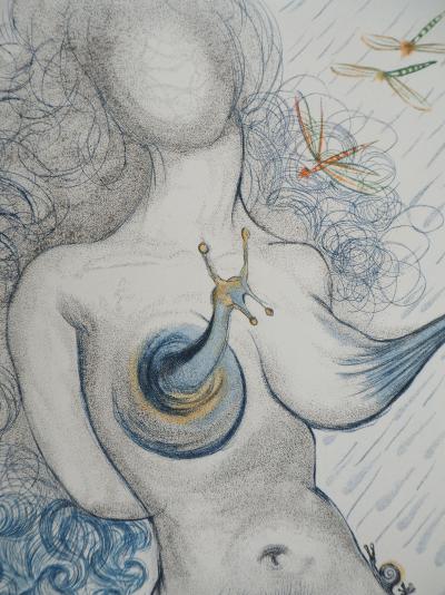 Salvador Dali : Casanova, Femme aux escargots, Gravure originale signée 2