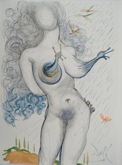 Salvador Dali : Casanova, Femme aux escargots, Gravure originale signée 2