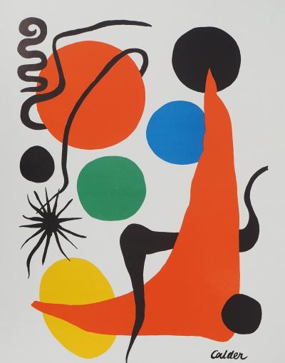 Alexander CALDER: Stabiles and colored balls, Signed lithograph