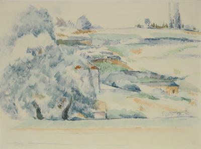 Paul CEZANNE : Paysage en Provence, Lithographie et pochoir 2