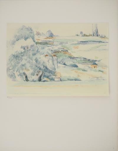 Paul CEZANNE : Paysage en Provence, Lithographie et pochoir 2