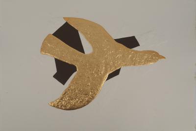 Georges BRAQUE : L’oiseau en vol, Gravure réhaussée à l’or 2
