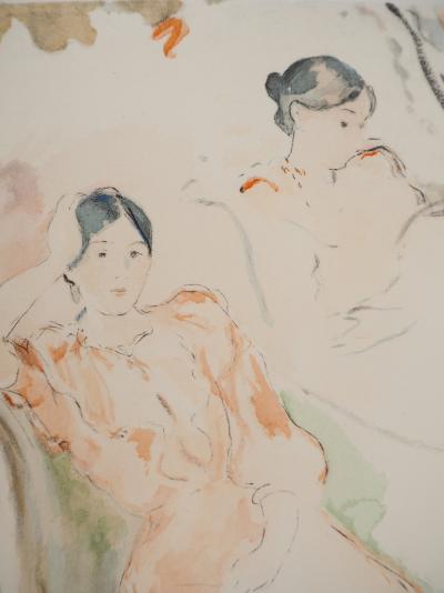 Berthe MORISOT : Jeune femme rêvant, Lithographie signée 2