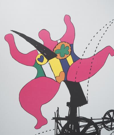 Niki de SAINT PHALLE: Fantasy Paradise, Dancing Nana pink - Original Vintage Poster 2