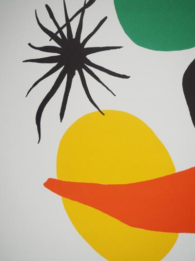 Alexander CALDER : Stabiles et boules colorées, Affiche en lithographie signée 2