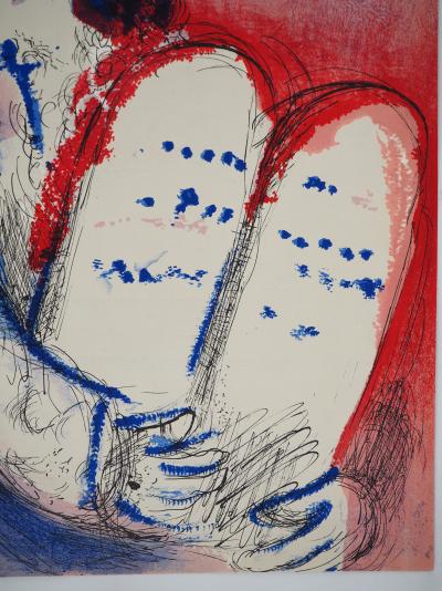 Marc CHAGALL : La Bible, Moise et les tables, Lithographie originale 2