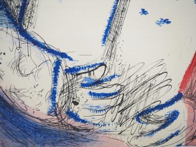 Marc CHAGALL : La Bible, Moise et les tables, Lithographie originale 2