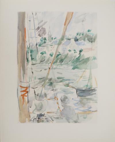 Berthe MORISOT : Arrivée à Jersey en bateau, Lithographie 2