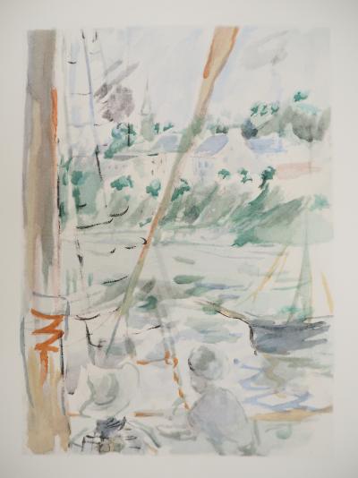Berthe MORISOT : Arrivée à Jersey en bateau, Lithographie 2