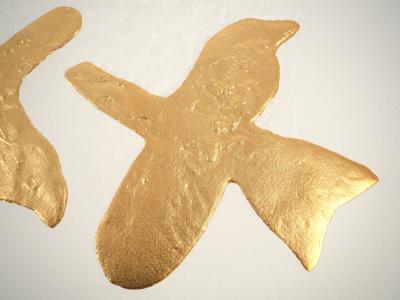Georges BRAQUE : Les deux colombes en vol, Gravure réhaussée à l’or 2
