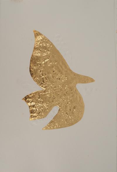 Georges BRAQUE : L’envol de la colombe, Gravure réhaussée à l’or 2