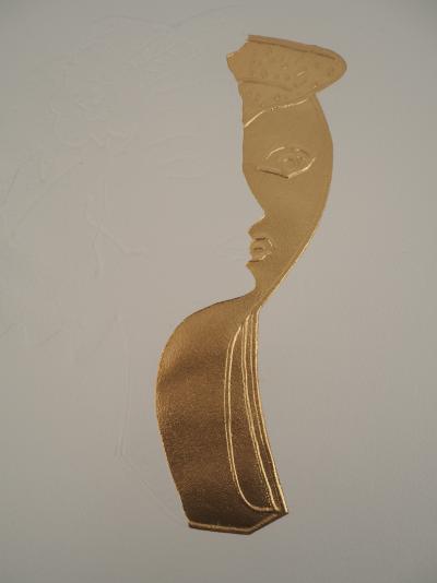 Georges BRAQUE : Les amoureux, Gravure réhaussée à l’or 2