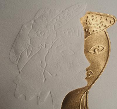 Georges BRAQUE : Les amoureux, Gravure réhaussée à l’or 2