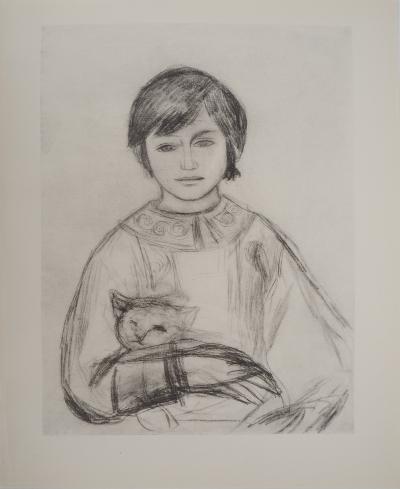 Pierre-Auguste RENOIR : Petite fille au chat, Héliogravure 2