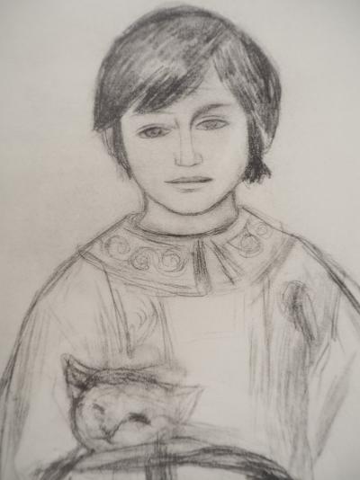 Pierre-Auguste RENOIR : Petite fille au chat, Héliogravure 2